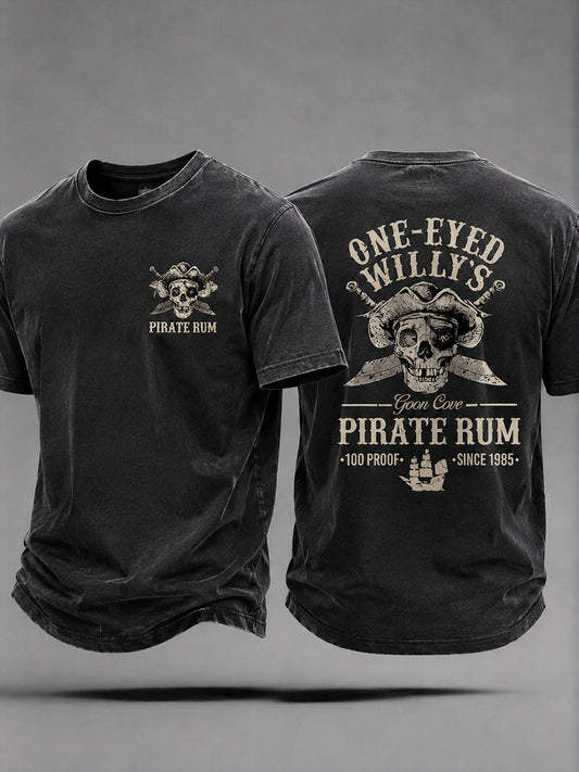 Herren Einäugige Willies Rum Pirate Rum Fun Casual Unisex T-Shirt