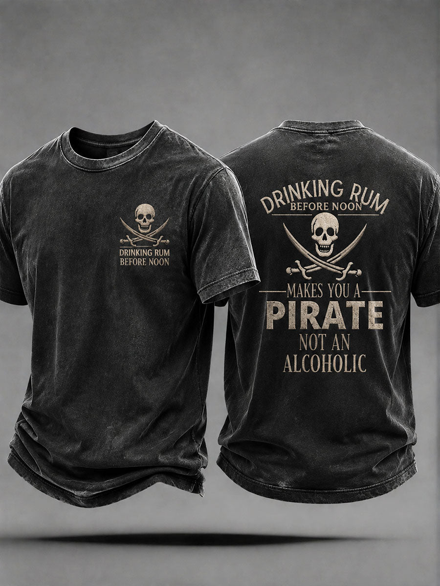 Männer "Rum vor Mittag zu trinken macht dich zum Piraten, nicht zum Alkoholiker" Fun Casual Unisex T-Shirt