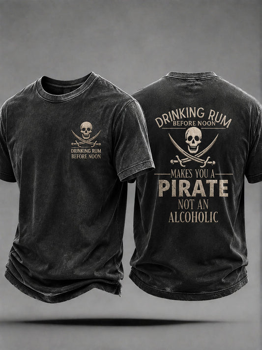 Männer "Rum vor Mittag zu trinken macht dich zum Piraten, nicht zum Alkoholiker" Fun Casual Unisex T-Shirt
