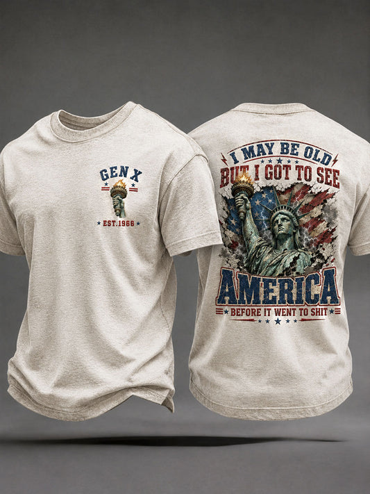 Männer "Ich mag alt sein, aber ich muss Amerika sehen, bevor es Scheiße geht" T-Shirts