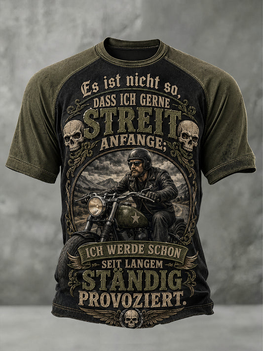 Herren-Raglan-T-Shirt mit Vintage-Schriftzug-Print