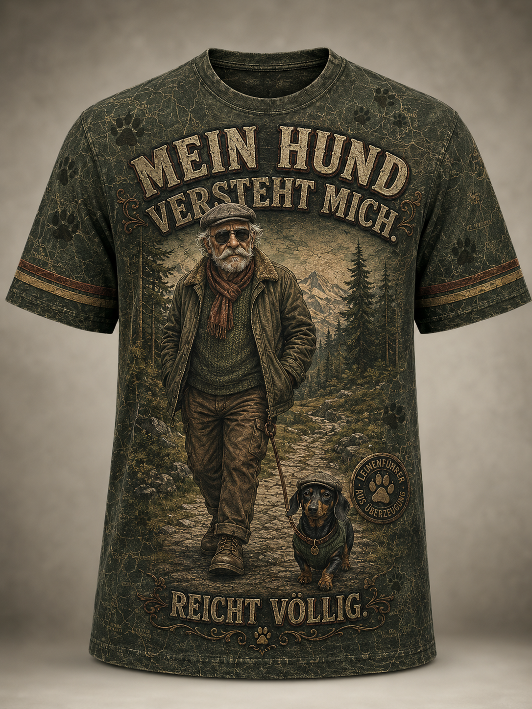 Herren-T-Shirt mit humorvollem Spruch und kurzen Ärmeln