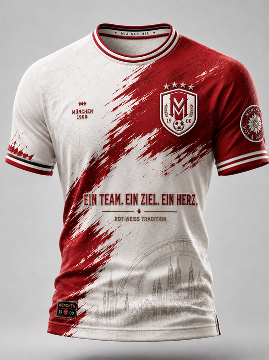 Herren-T-Shirt mit kurzen Ärmeln im Fußball-Design, Deutschland