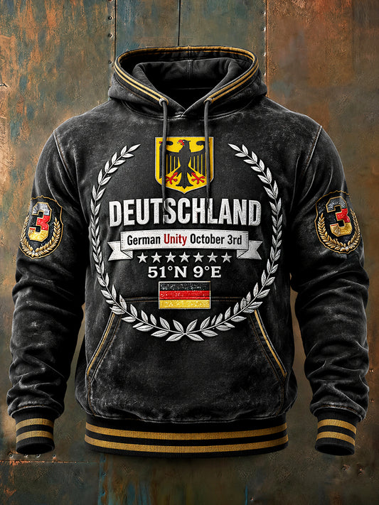Herren-National feiertags druck lässig schwarz Kapuzen-Sweatshirt