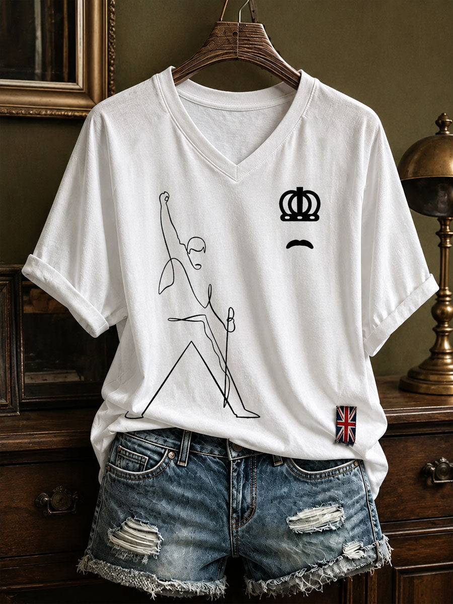 Frauen UK Musik Liebhaber Kunst bedrucktes T-Shirt