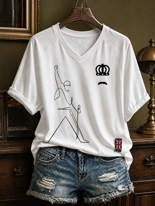 Frauen UK Musik Liebhaber Kunst bedrucktes T-Shirt
