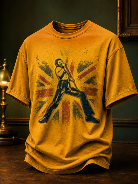 Unisex UK Musik Liebhaber Kunst bedrucktes T-Shirt