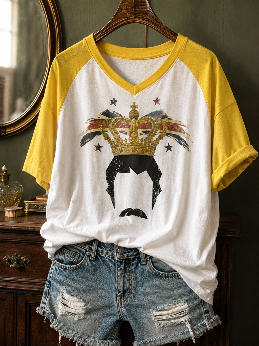 Damen-T-Shirt mit Kunstprint „UK Music Lover“