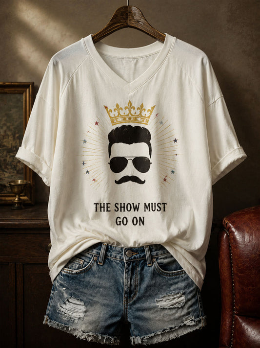 Damen-T-Shirt mit Kunstprint „UK Music Lover“
