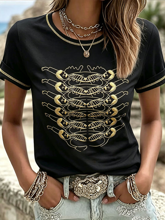 Damen-T-Shirt mit Kunstprint „UK Music Lover“