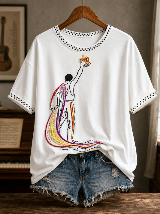 Damen-T-Shirt mit Kunstprint „UK Music Lover“