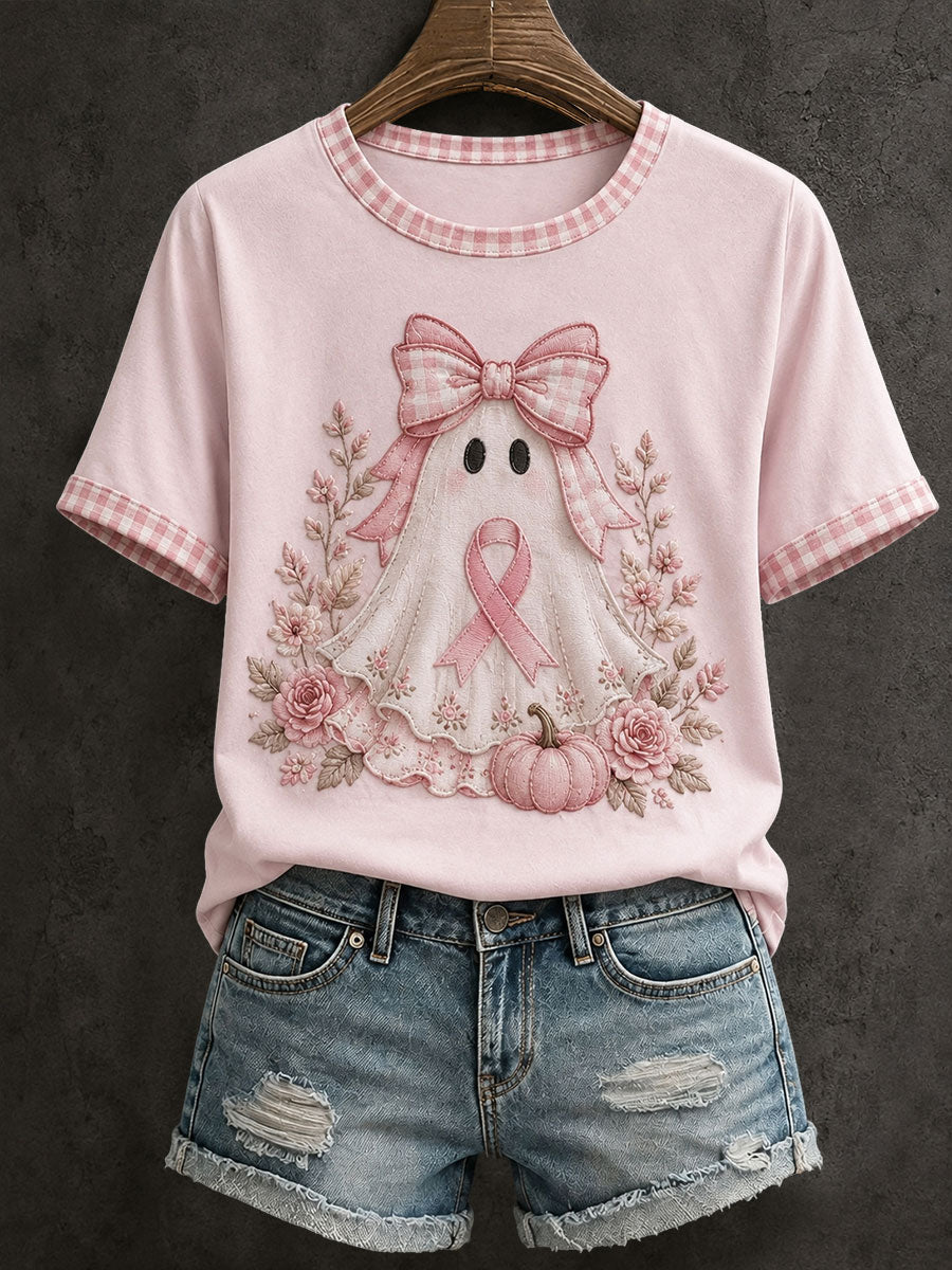Rosa Halloween-T-Shirt für Damen