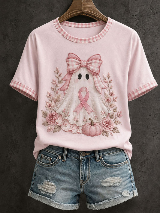 Rosa Halloween-T-Shirt für Damen