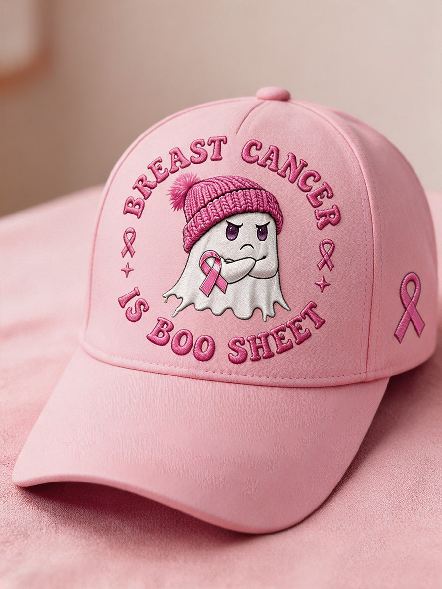 Unisex im Oktober tragen wir rosa Halloween Pink Ghost Print Brustkrebs Bewusstsein Unterstützung Hut