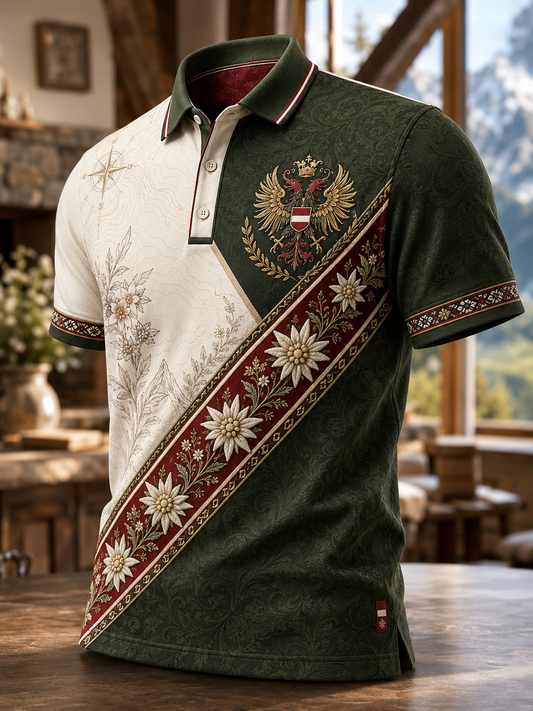Herren-Hemd mit kurzen Ärmeln im österreichischen Landhausstil