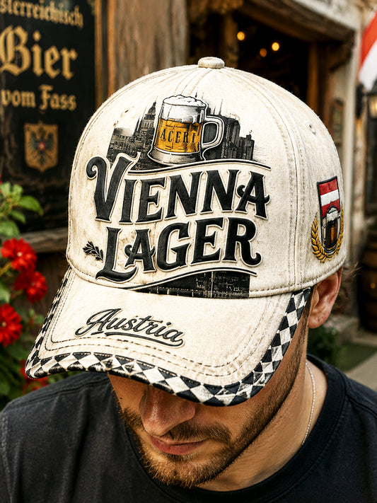 Austrian Vienna Beer Festival Patchwork-Print Casual Hut