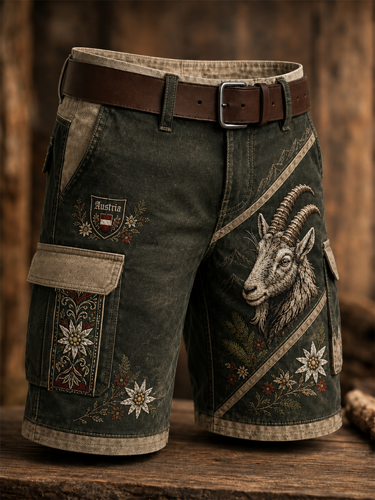 Herren-Shorts im österreichischen Landhausstil mit Cargotaschen