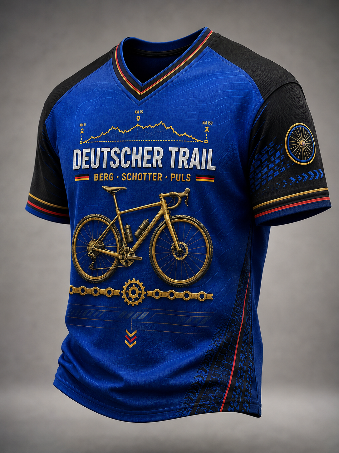 Herren-T-Shirt mit V-Ausschnitt zur Fahrradkultur