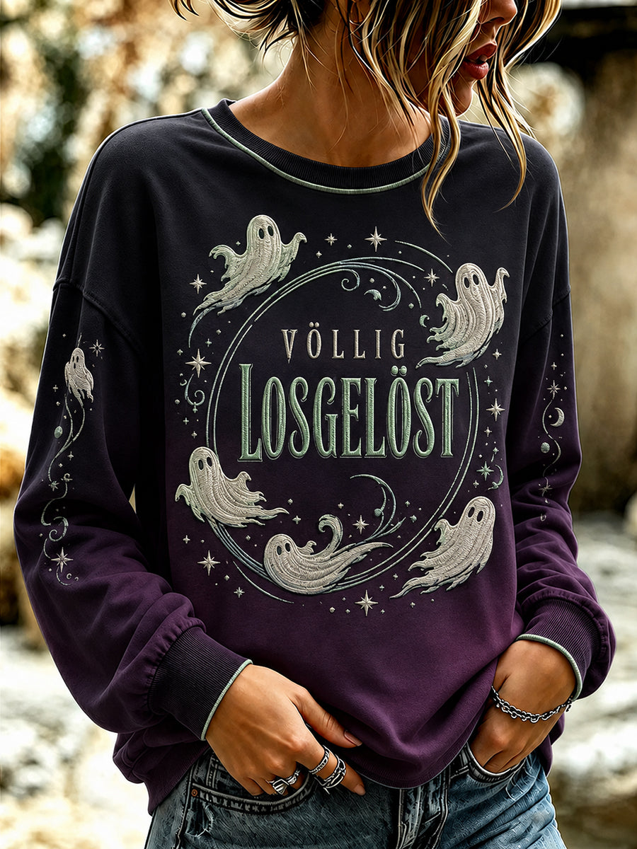 Frauen’ völlig losgelöst Print Halloween Sweatshirt