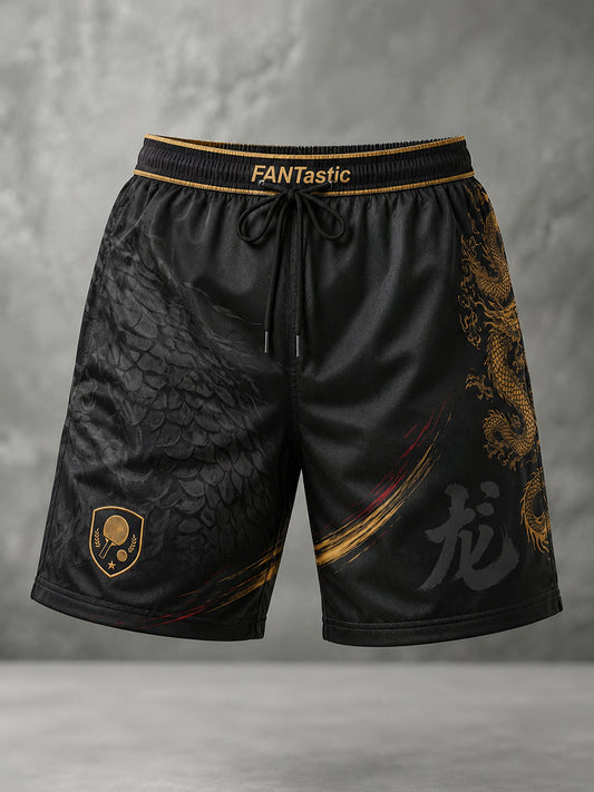 Herren-Sportshorts mit Tischtennis-Motiv-Print