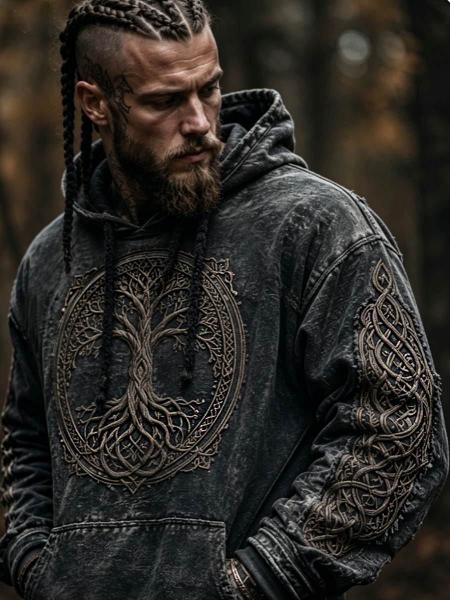 Herren-Hoodie mit Taschen für Übergroße Schulter