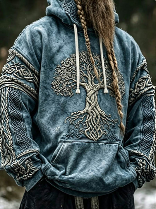 Herren-Viking-Keltenknoten-Lebensbaum-Kunst-Hoodie