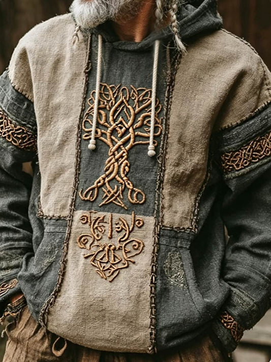 Herren-Viking-Keltenknoten-Lebensbaum-Kunst-Hoodie