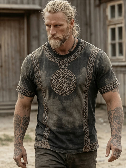 T-Shirt Vintage Viking Keltischer Knoten bedruckt kurze Ärmel