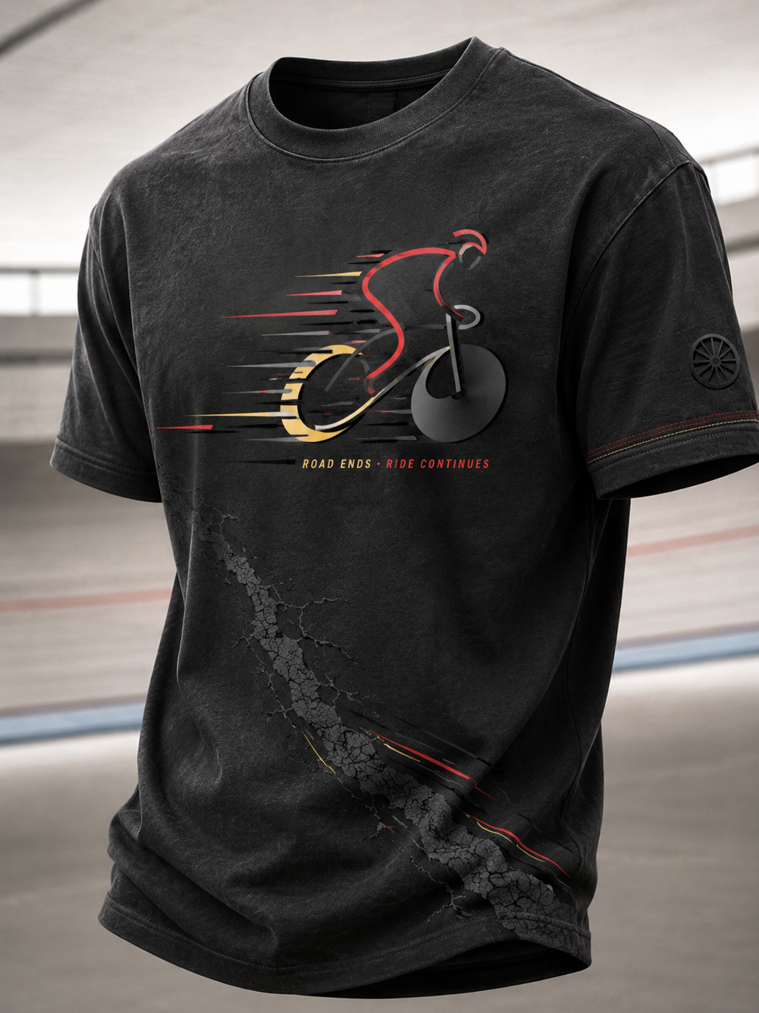 Herren-T-Shirt mit kurzen Ärmeln im Stil der deutschen Radfahrkultur