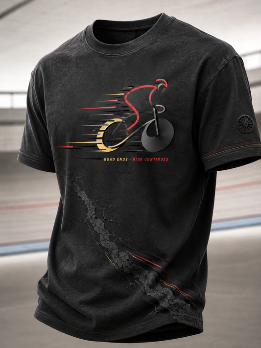 Herren-T-Shirt mit kurzen Ärmeln im Stil der deutschen Radfahrkultur