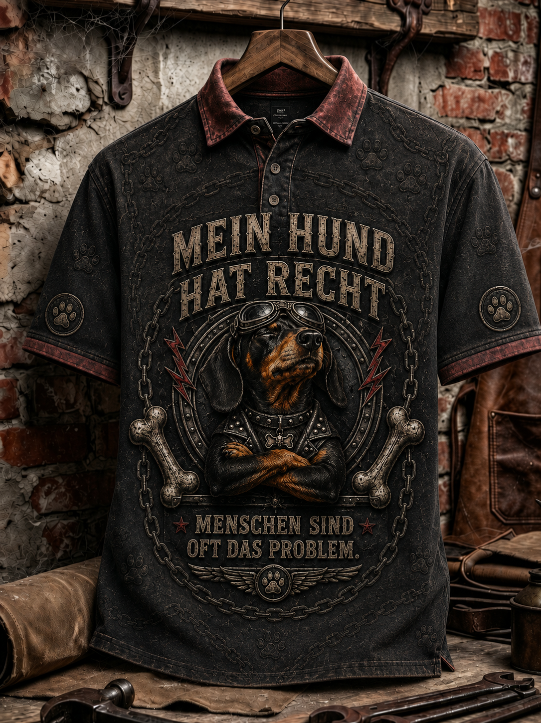 Herren-Humoristisches Slogan-Kurzarm-Shirt