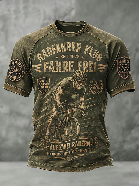 Herren-Raglan-T-Shirt mit Vintage-Schriftzug-Print