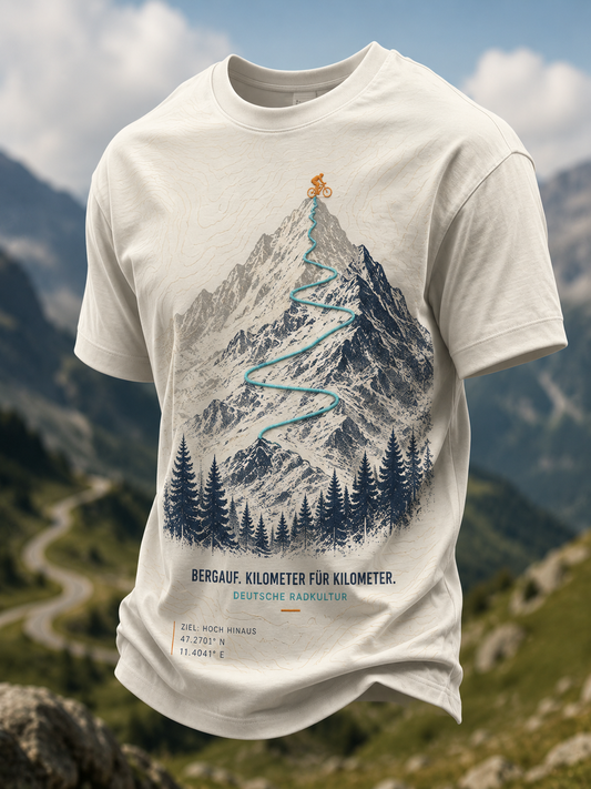Herren-T-Shirt mit kurzen Ärmeln im Stil der deutschen Radfahrkultur