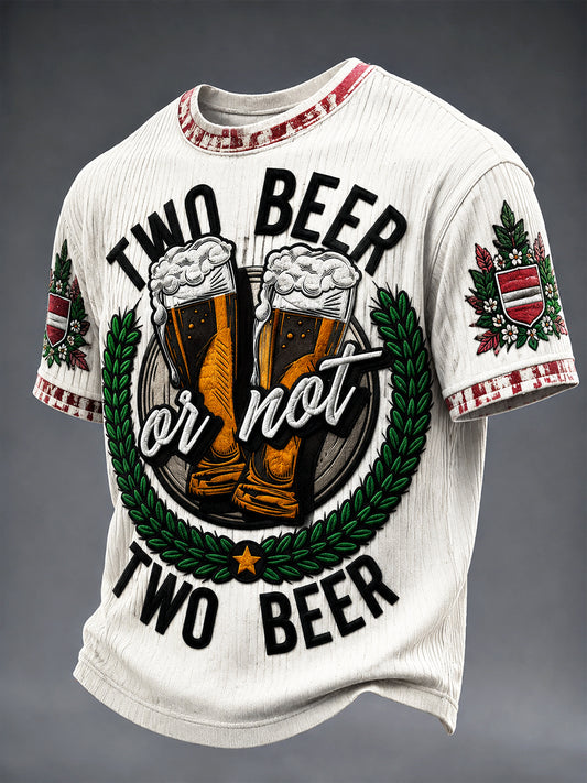 Herren-Weißes Freizeit-T-Shirt mit österreichischem Oktoberfest-Print
