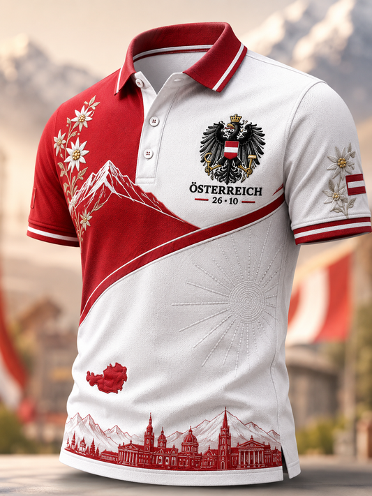 Herrenkurzarmhemd zum österreichischen Nationalfeiertag