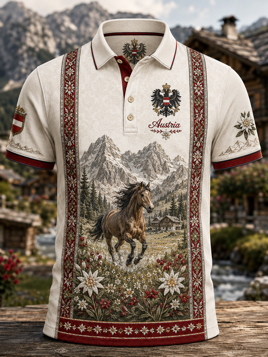Herren-Hemd mit kurzen Ärmeln im österreichischen Landhausstil