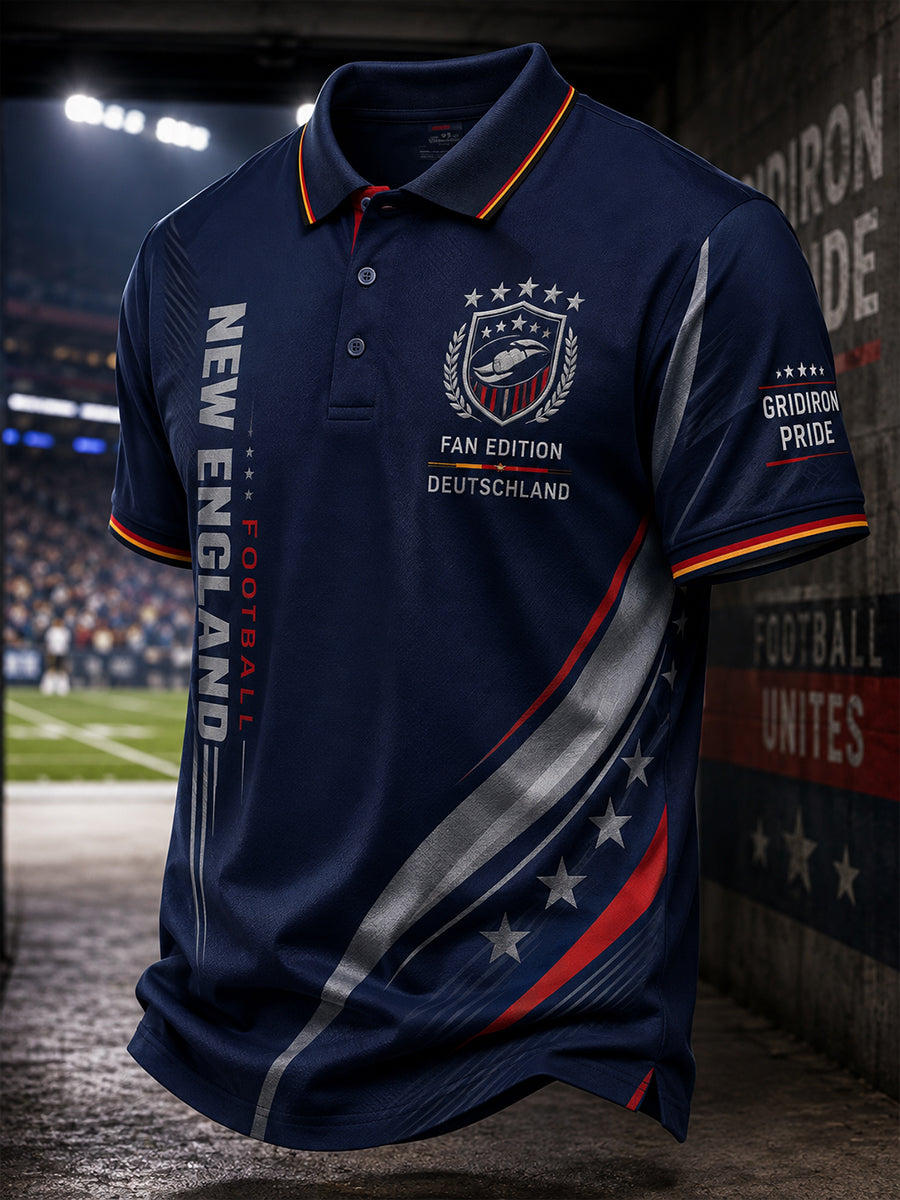 Herren-Rugbyclub-Graphic-Polo-Shirt mit kurzen Ärmeln