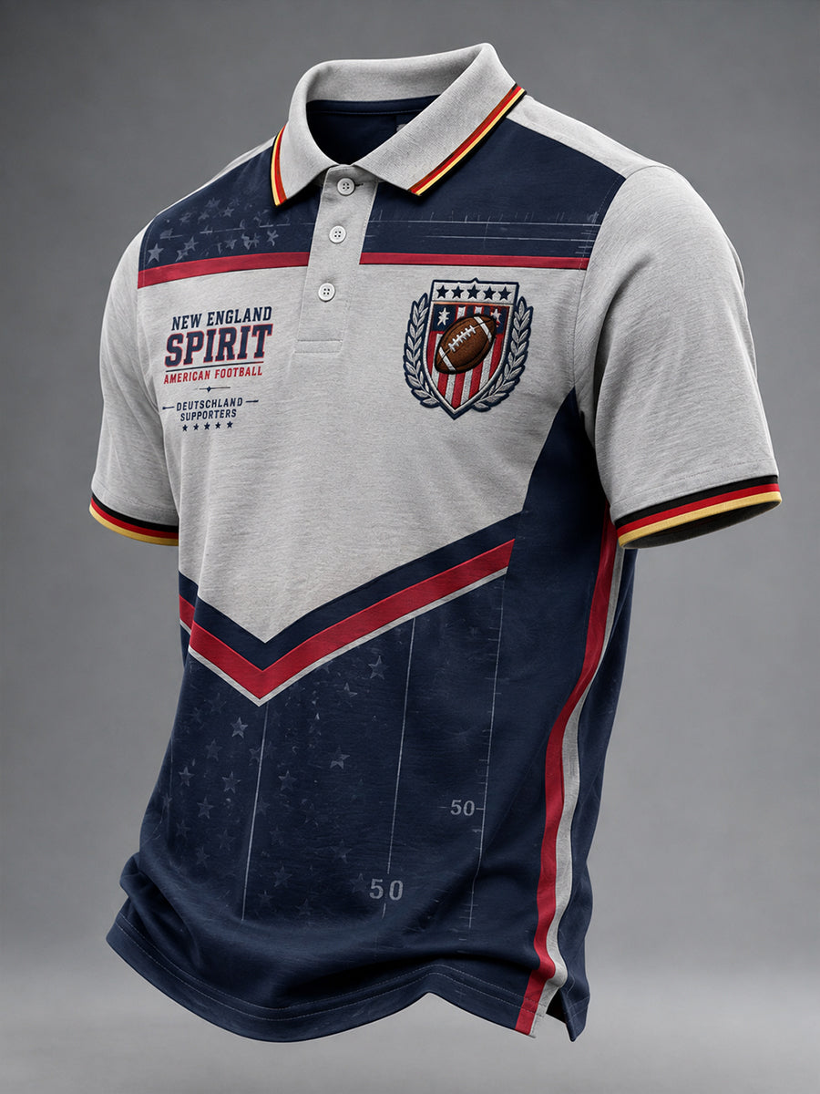 Herren-Rugbyclub-Graphic-Polo-Shirt mit kurzen Ärmeln
