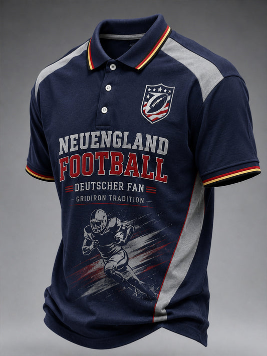 Herren-Rugbyclub-Graphic-Polo-Shirt mit kurzen Ärmeln