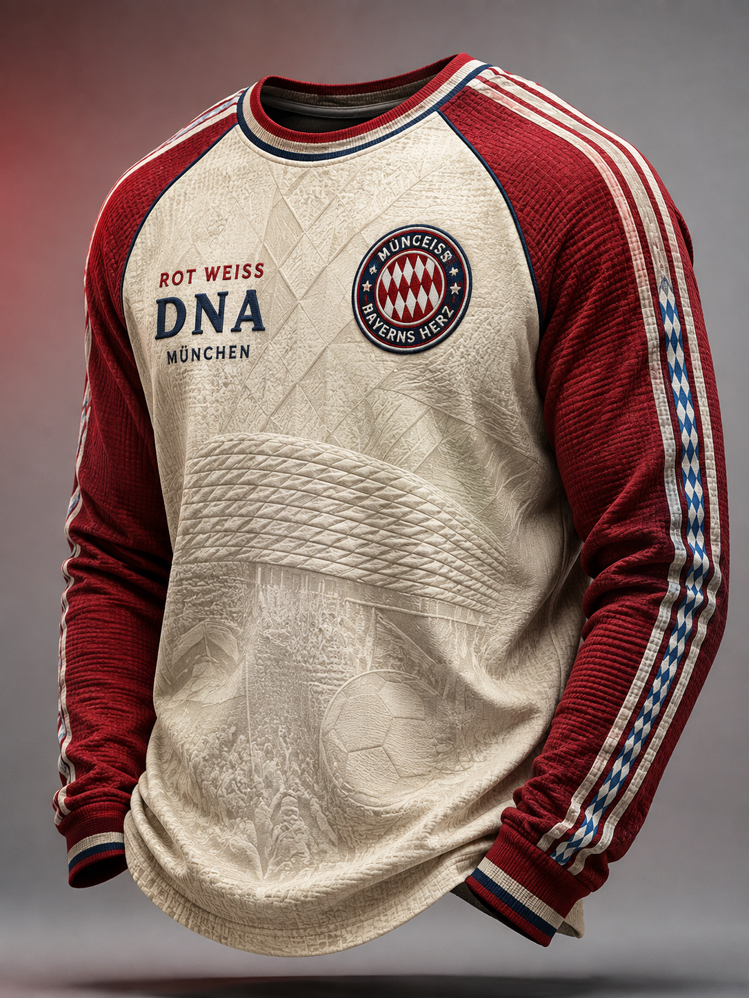 Herren-T-Shirt von Bayern München mit Waffelstruktur und langen Ärmeln