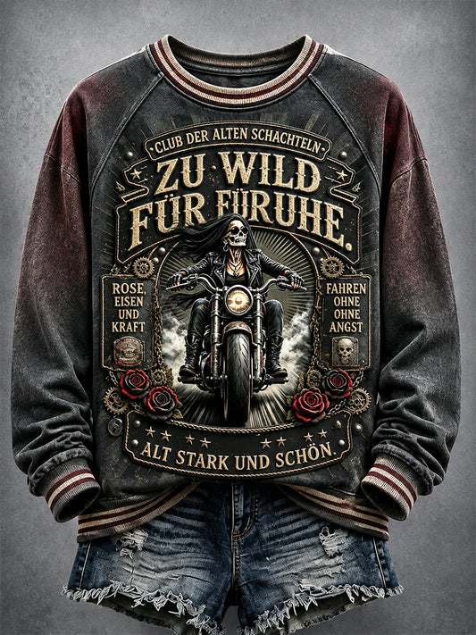 Damen-Sweatshirt in Schwarz mit Motiv zur Frauenempowerment-Botschaft im Casual-Style