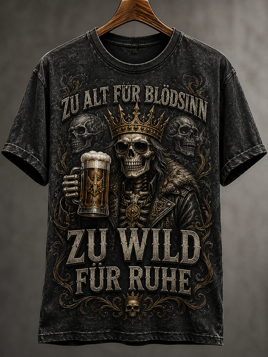 Herren-T-Shirt mit humorvollem Spruch und kurzen Ärmeln