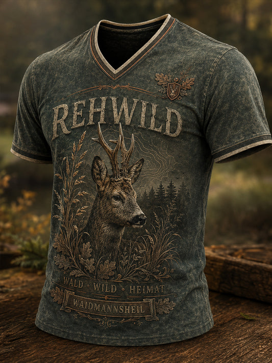 Herren-T-Shirt mit V-Ausschnitt zur deutschen Jagdsaison