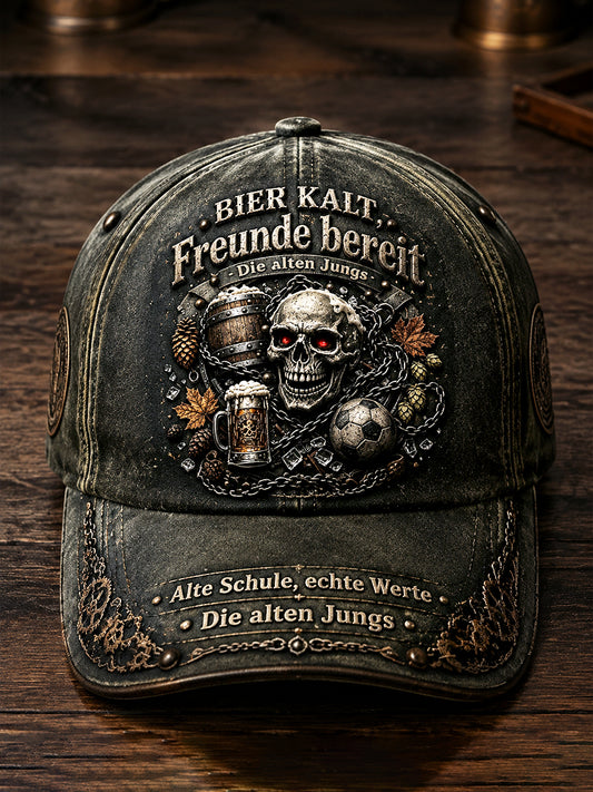 Armeegrün deutsches Bier Fußball-Slogan bedruckter Freizeithut