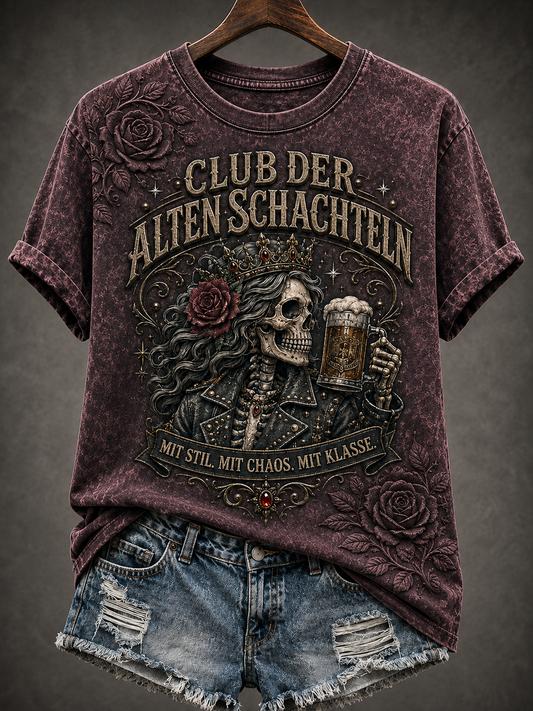 Frauen-T-Shirt mit humorvollem Spruch und kurzen Ärmeln