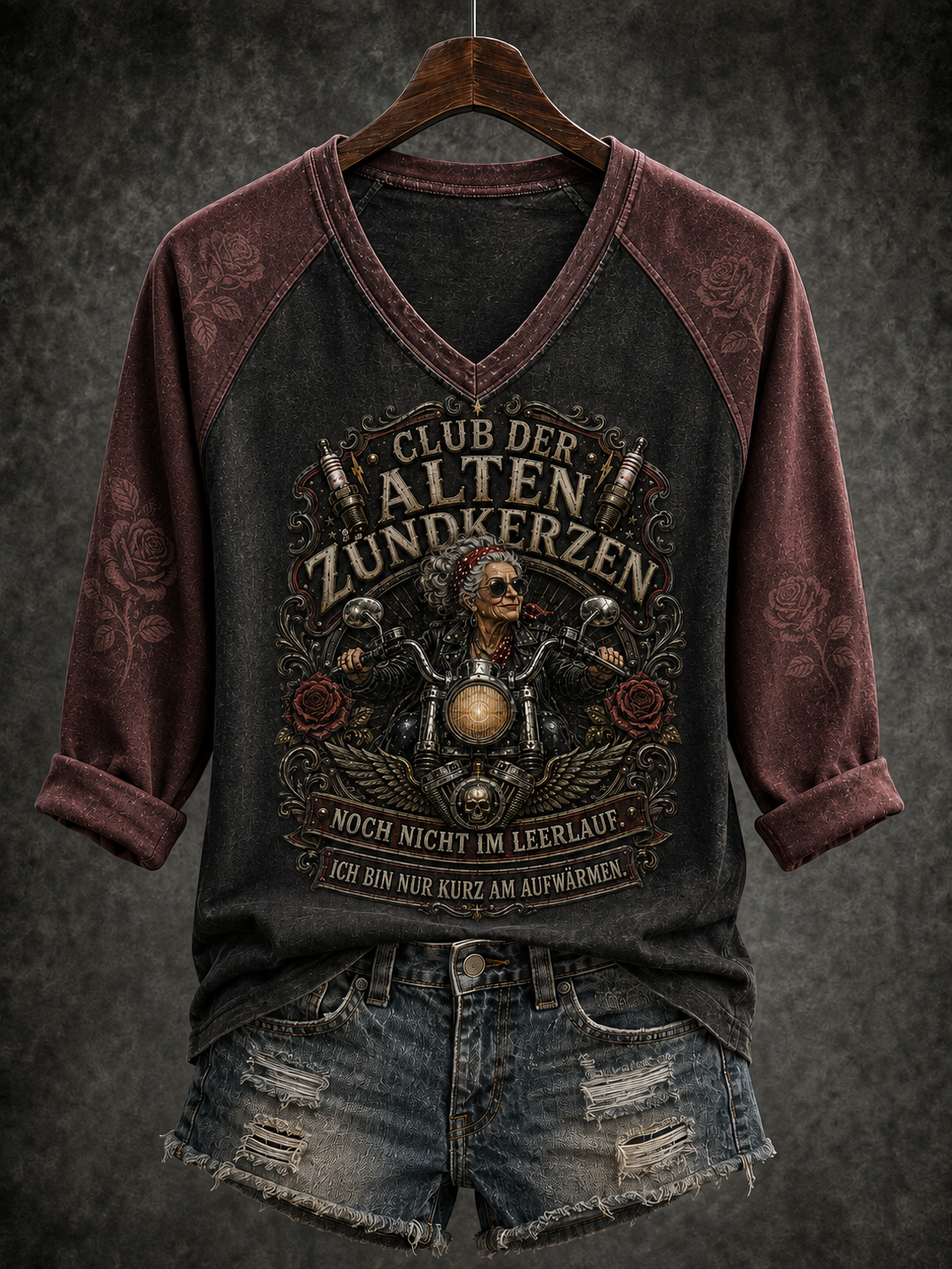 Frauen-T-Shirt aus Leinen mit humorvollem Spruch