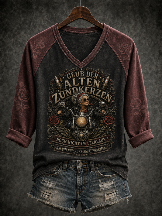 Frauen-T-Shirt aus Leinen mit humorvollem Spruch