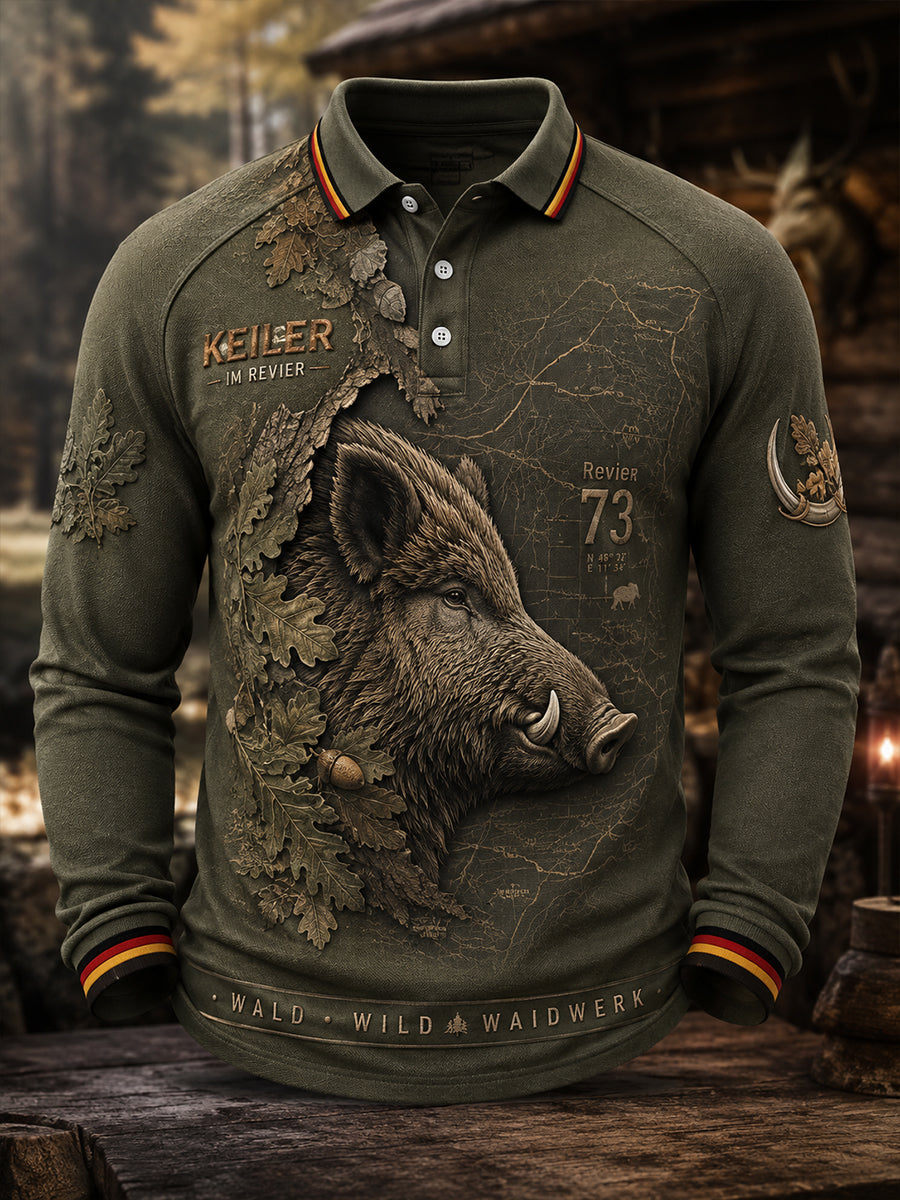 Herren-Deutschland-Jagdsaison Langarmhemd