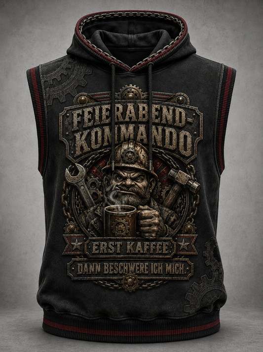 Humorvoller Slogan Unisex Lässiges Kapuzen-Top ohne Ärmel