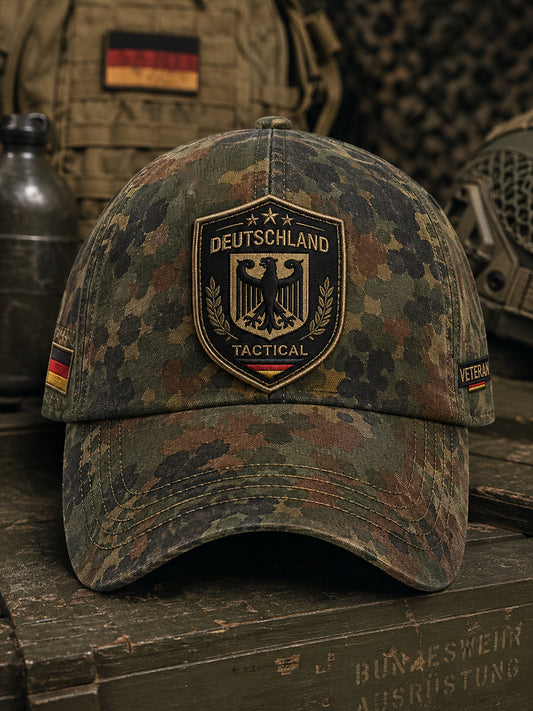 Herren-Mütze im Vintage-Camouflage-Look mit militärstilischem Print
